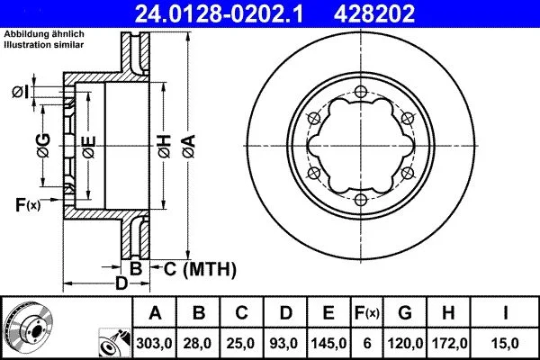 Brake Disc ATE 24.0128-0202.1
