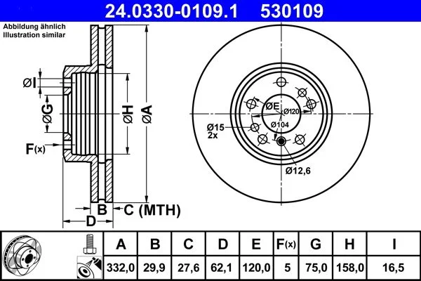 Brake Disc ATE 24.0330-0109.1