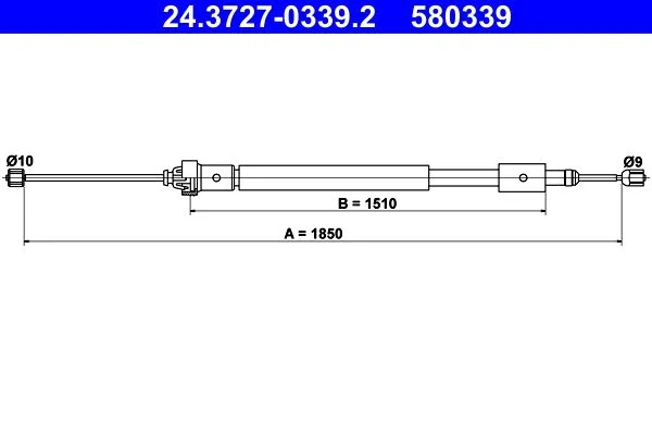 Cable Pull, parking brake ATE 24.3727-0339.2