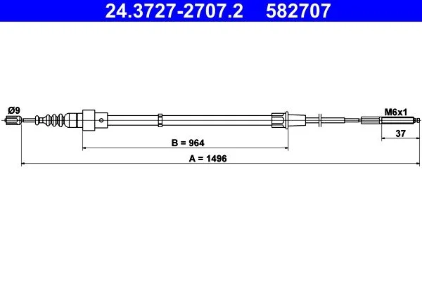 Cable Pull, parking brake ATE 24.3727-2707.2