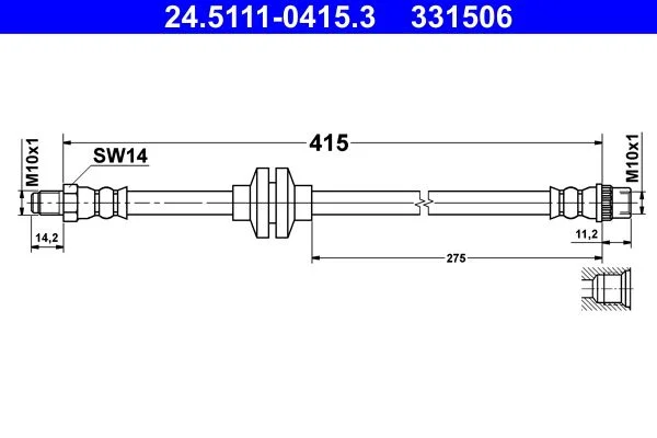 Brake Hose ATE 24.5111-0415.3