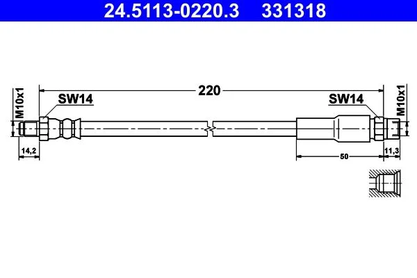 Brake Hose ATE 24.5113-0220.3