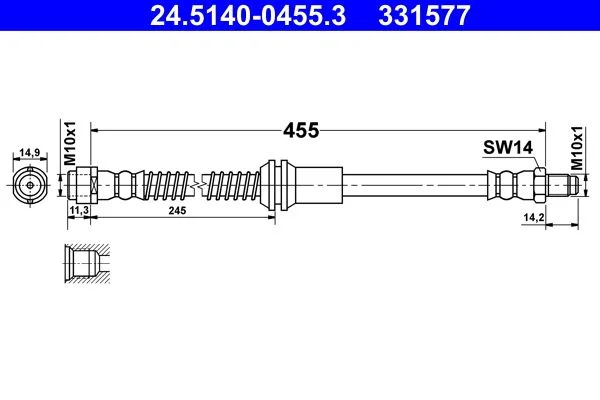 Brake Hose ATE 24.5140-0455.3