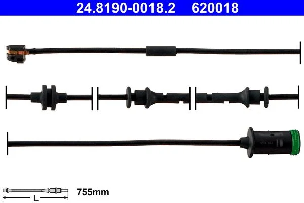 Výstražná kontrolka, opotrebenie brzdových doštičiek ATE 24.8190-0018.2