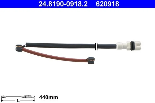 Výstražná kontrolka, opotrebenie brzdových doštičiek ATE 24.8190-0918.2