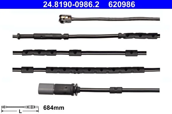 Warning Contact, brake pad wear ATE 24.8190-0986.2