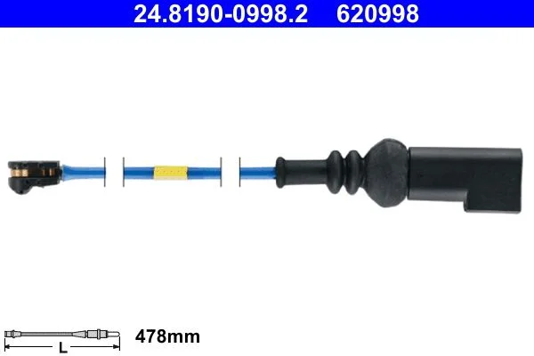 Warning Contact, brake pad wear ATE 24.8190-0998.2