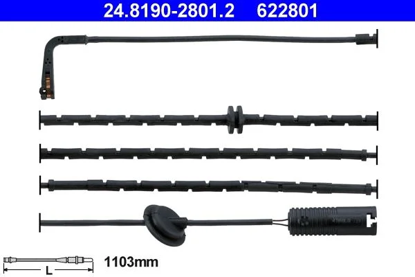 Warning Contact, brake pad wear ATE 24.8190-2801.2