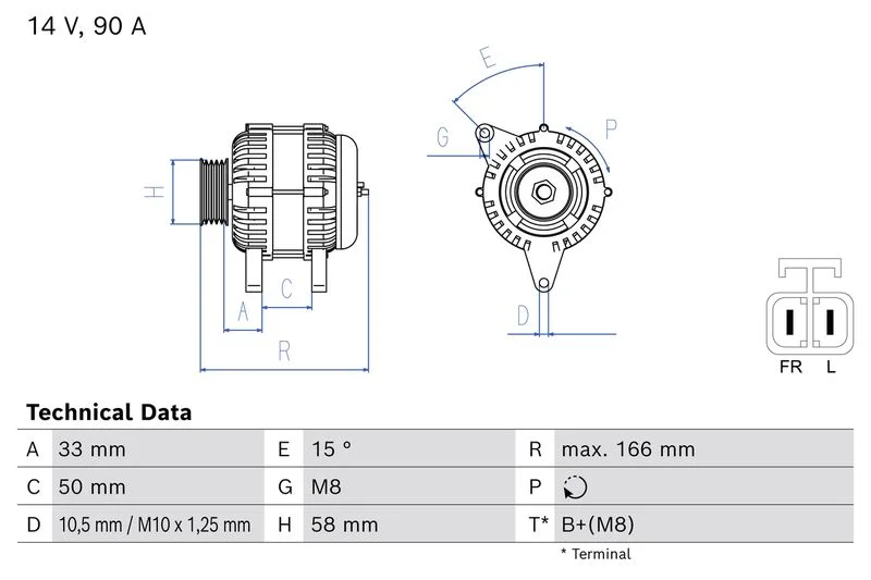 Alternator BOSCH ROZRUSZNIK/ALTERNATOR 0986082210