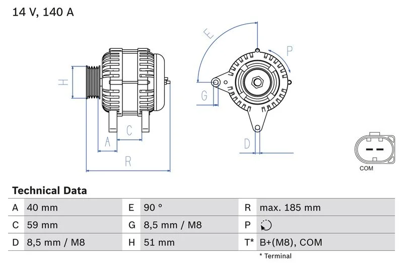 Alternator BOSCH ROZRUSZNIK/ALTERNATOR 0986083160