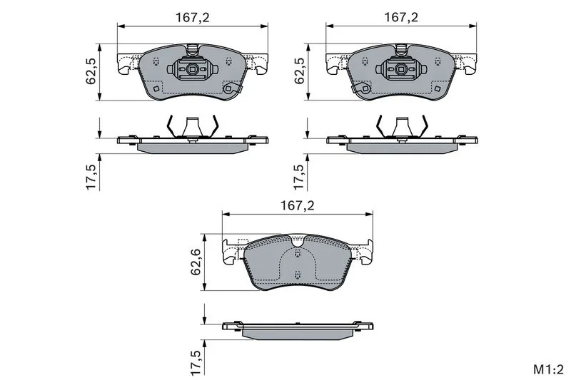 Brake Pad Set, disc brake BOS 0 986 460 222