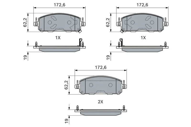 Brake Pad Set, disc brake BOS 0 986 460 223