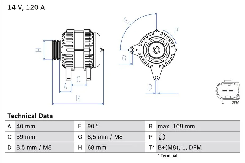 Alternátor BOSCH 0 986 041 140