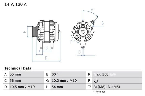 Alternátor BOSCH 0 986 044 410