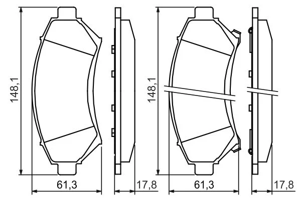 Brake Pad Set, disc brake BOSCH 0 986 424 466