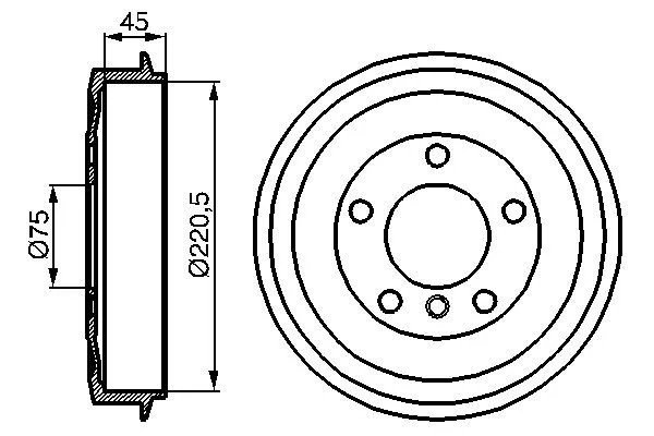 Brake Drum BOSCH 0 986 477 043