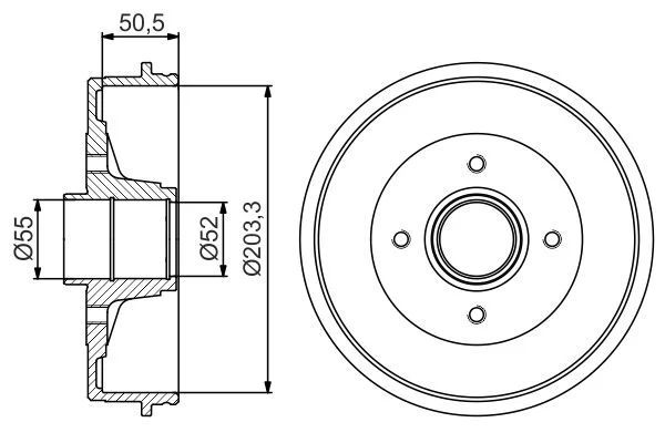 Brake Drum BOSCH 0986477172