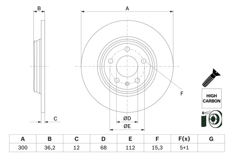 Brake Disc bosch 0 986 479 E33