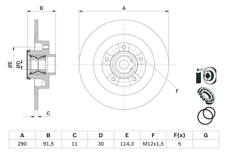 Brake Disc BOSCH 0 986 479 F42