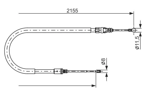 Trosas, stovėjimo stabdys BOSCH 1 987 477 994