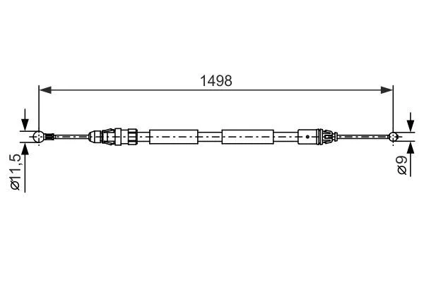 Trosas, stovėjimo stabdys BOSCH 1 987 482 387