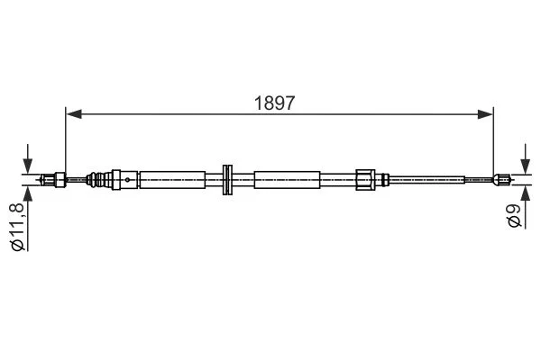 Cable Pull, parking brake BOSCH 1 987 482 433