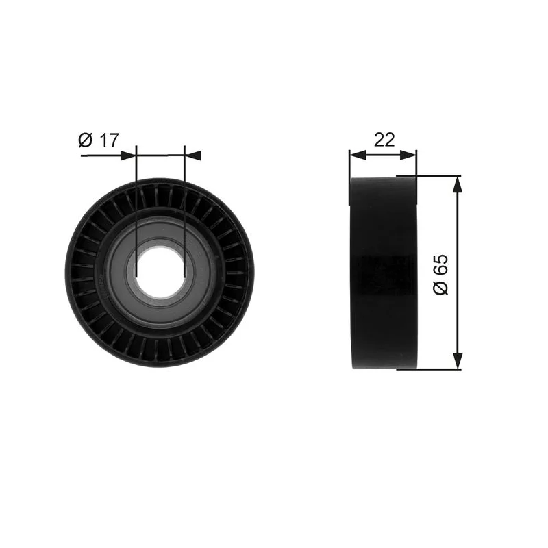 Deflection/Guide Pulley, V-ribbed belt GATES T36257