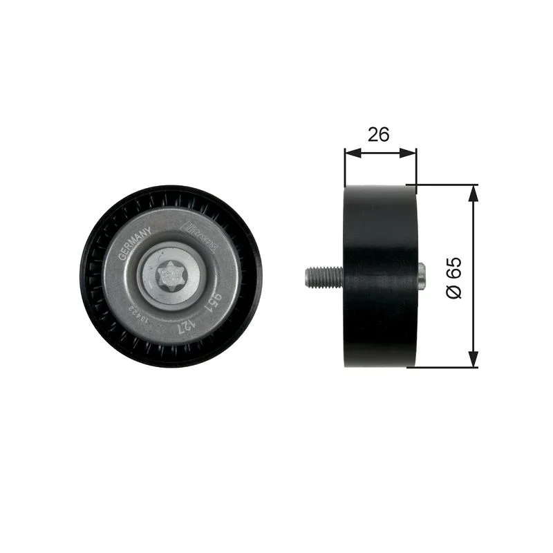 Deflection/Guide Pulley, V-ribbed belt GATES T36437