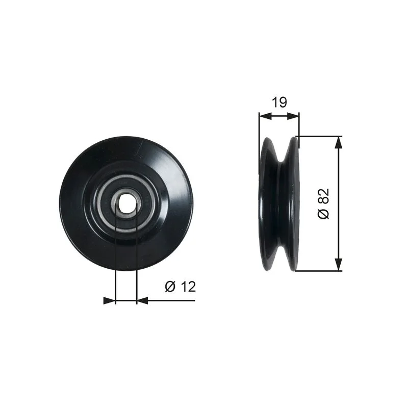 Deflection Pulley/Guide Pulley, V-belt GATES T36606