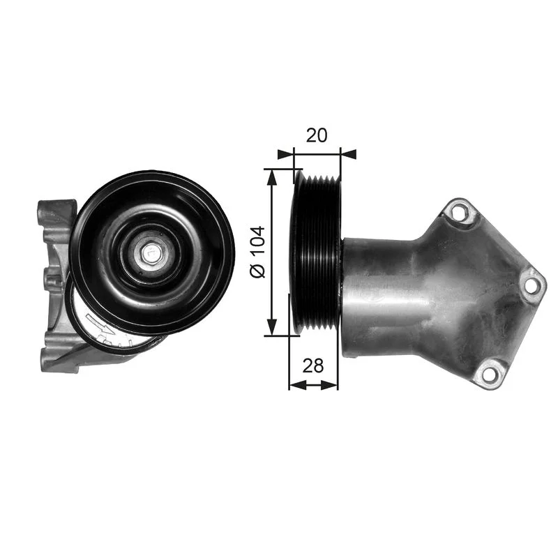 Napínač remeňa, klinový rebrovaný remeň GATES T38202