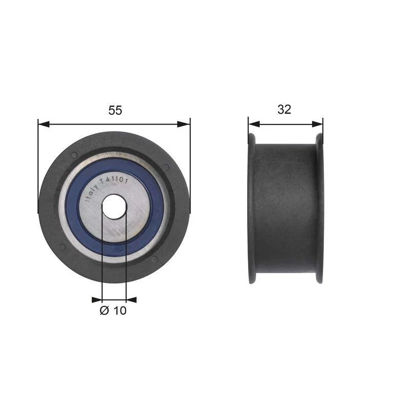 Deflection Pulley/Guide Pulley, timing belt GATES T41101