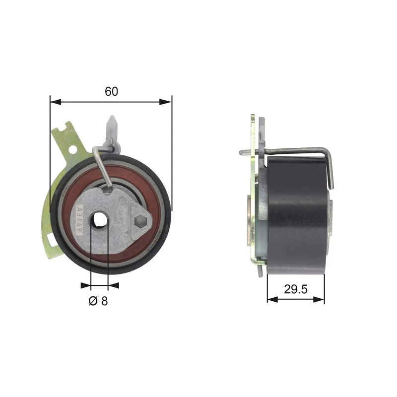 Napínacia kladka, rozvodový remeň GATES T43186