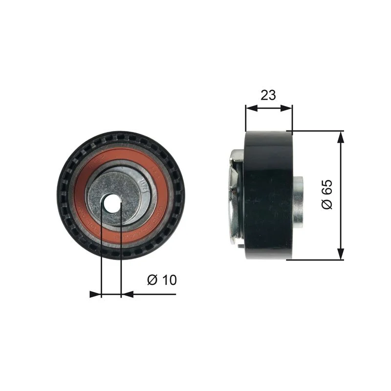 Tensioner Pulley, timing belt GATES T43228