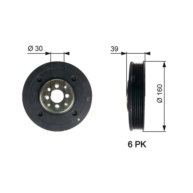 Belt Pulley, crankshaft GATES TVD1004