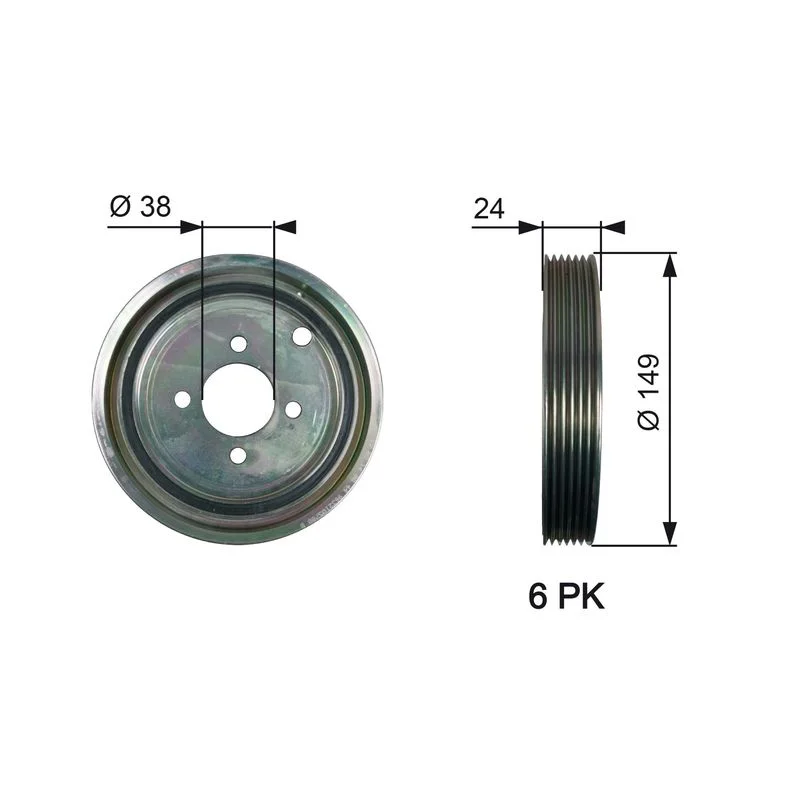 Belt Pulley, crankshaft GATES TVD1099