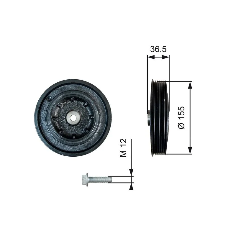 Belt Pulley, crankshaft GATES TVD1128A