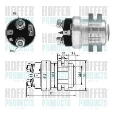 Solenoidinis jungiklis, starteris HOFFER 46001