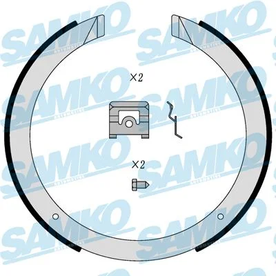 Sada brzdových čeľustí, parkovacia brzda SAMKO 81098
