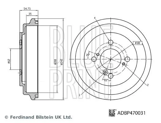 Brzdový bubon BLUE PRINT ADBP470031