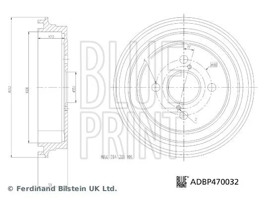 Brake Drum BLUE PRINT ADBP470032