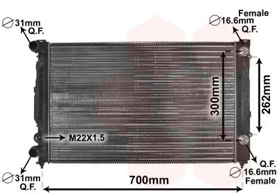 Radiatorius, variklio aušinimas VAN WEZEL 03002122
