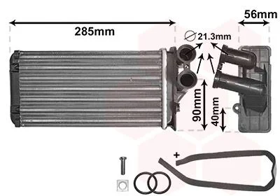 Heat Exchanger, interior heating VAN WEZEL 09006239