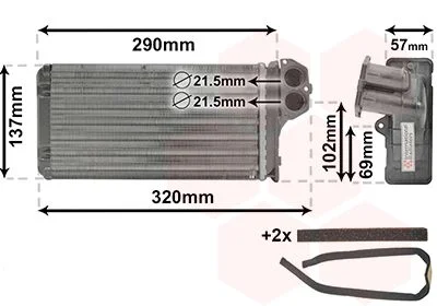 Heat Exchanger, interior heating VAN WEZEL 40006226