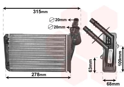 Heat Exchanger, interior heating VAN WEZEL 43006228