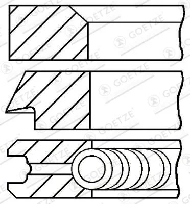 Stūmoklio žiedų komplektas goetze engine 08-209808-00