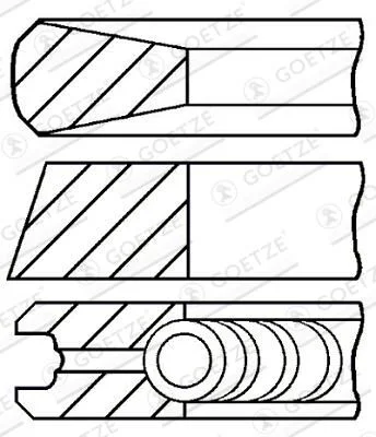 Stūmoklio žiedų komplektas GOETZE ENGINE 08-421600-00