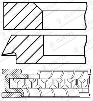 Stūmoklio žiedų komplektas GOETZE ENGINE 08-424800-10