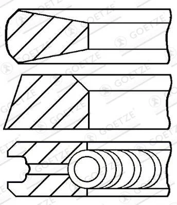 Stūmoklio žiedų komplektas goetze engine 08-432700-00
