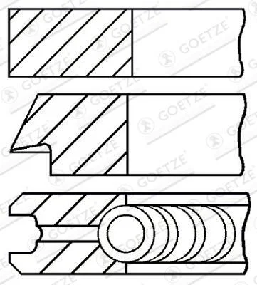 Stūmoklio žiedų komplektas goetze engine 08-524600-00