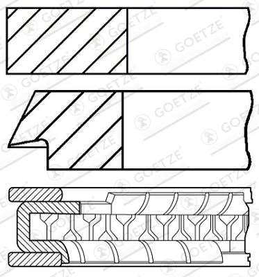 Stūmoklio žiedų komplektas GOETZE ENGINE 08-105200-00